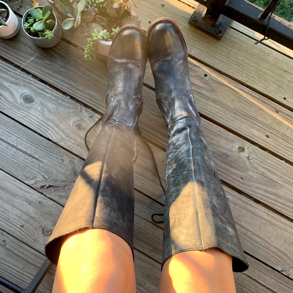 Freebird Stag Lace Up Distressed Leather Boots Size 8 - Picture 14 of 16